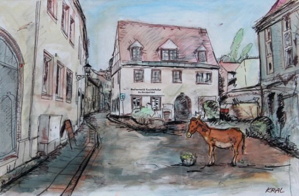 Kunstevent kunstfest Michael Kral · Meißen - Am Hundewinkel · Mischtechnik auf Leinwand · 150 x 100 cm · 2016