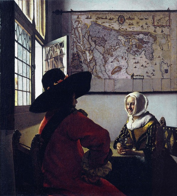 camera obscura Der Soldat und das lachende Mädchen Jan Vermeer, 1658 Öl auf Leinwand 49,2 × 44,4 cm