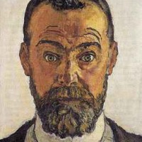 Selbstbildnis mit aufgerissenen Augen Ferdinand Hodler - 1912 (wiki-pd)